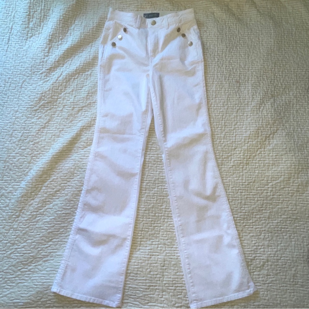 Wit & Wisdom White Pants with Gold Buttons Size 4